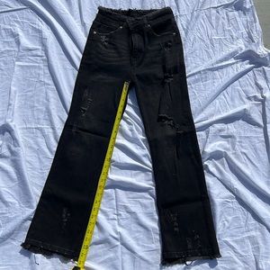 Distressed Risen crop straight leg jeans size 3/26